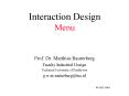 Interaction Design Menu PowerPoint PPT Presentation