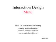 Interaction Design Menu