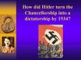 How did Hitler turn the Chancellorship into a dictatorship by 1934? PowerPoint PPT Presentation