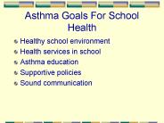 Asthma Goals For School Health