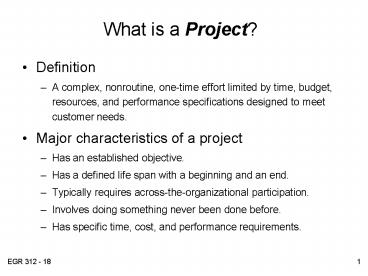 What is a Project?