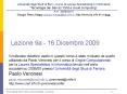 Lezione 9a - 16 Dicembre 2009 PowerPoint PPT Presentation