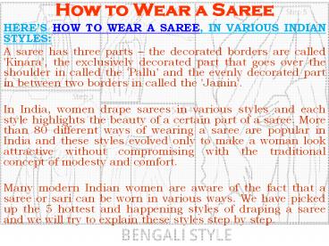 How to wear a saree