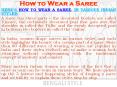 How to wear a saree PowerPoint PPT Presentation