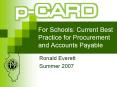 For Schools: Current Best Practice for Procurement and Accounts Payable PowerPoint PPT Presentation