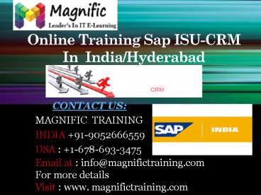 Online Training Sap ISU-CRM In  India/Hyderabad