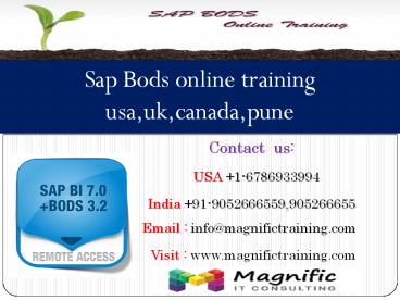 Sap Bods online training usa,uk,canada,pune