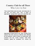 Country Club for all Those Who Live to Eat PowerPoint PPT Presentation