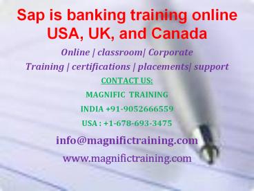 PPT – sap is banking online training USA UK and Caada PowerPoint ...