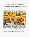 Country Club Building Relationships Based on Trust PowerPoint PPT Presentation