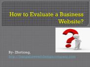 How to Evaluate a Business Website?