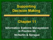 Supporting Decision Making