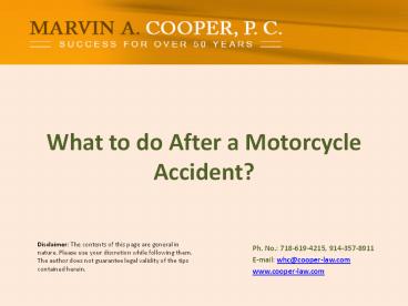 What to do after a Motorcycle Accident