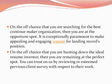 Executive Resume Writers