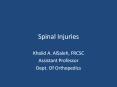 Spinal Injuries PowerPoint PPT Presentation