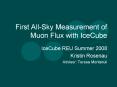 First All-Sky Measurement of Muon Flux with IceCube PowerPoint PPT Presentation