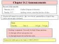Chapter 16.1 Announcements PowerPoint PPT Presentation