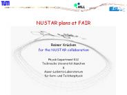 NUSTAR plans at FAIR