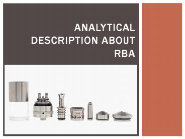 Analytical Description about RBA (1)
