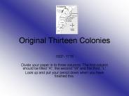 Original Thirteen Colonies