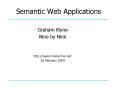 Semantic Web Applications PowerPoint PPT Presentation