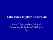 Take Back Higher Education