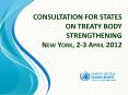 CONSULTATION FOR STATES ON TREATY BODY STRENGTHENING New York, 2-3 April 2012 PowerPoint PPT Presentation