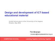 Design and development of ICT-based educational material