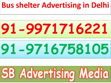 Bus shelter Advertising in Delhi