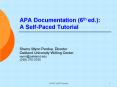 APA Documentation (6th ed.): A Self-Paced Tutorial PowerPoint PPT Presentation