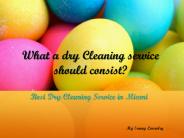 What a dry Cleaning service should consist?