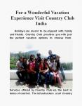 For a Wonderful Vacation Experience Visit Country Club India PowerPoint PPT Presentation