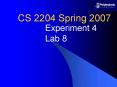 CS 2204 Spring 2007 PowerPoint PPT Presentation