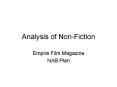 Analysis of Non-Fiction PowerPoint PPT Presentation