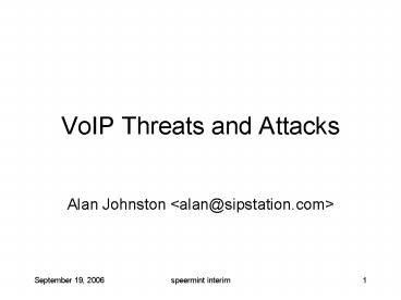 VoIP Threats and Attacks