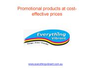 Promotional products at cost-effective prices