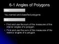 6-1 Angles of Polygons PowerPoint PPT Presentation