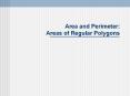 Area and Perimeter: Areas of Regular Polygons PowerPoint PPT Presentation