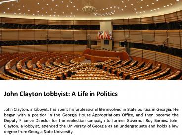 John Clayton Lobbyist