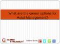 Career Options in Hotel Management PowerPoint PPT Presentation