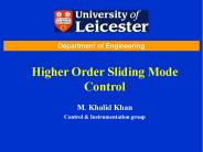 Higher Order Sliding Mode Control