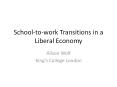 School-to-work Transitions in a Liberal Economy PowerPoint PPT Presentation