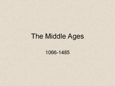 The Middle Ages