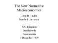 The New Normative Macroeconomics PowerPoint PPT Presentation