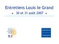 Entretiens Louis le Grand ? 30 et 31 ao PowerPoint PPT Presentation