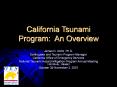 California Tsunami Program: An Overview PowerPoint PPT Presentation