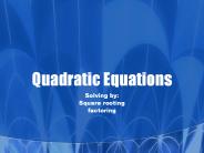 solve quadratic equations