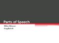 Parts of Speech PowerPoint PPT Presentation