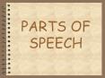 PARTS OF SPEECH PowerPoint PPT Presentation