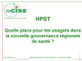 HPST  Quelle place pour les usagers dans la nouvelle gouvernance r PowerPoint PPT Presentation